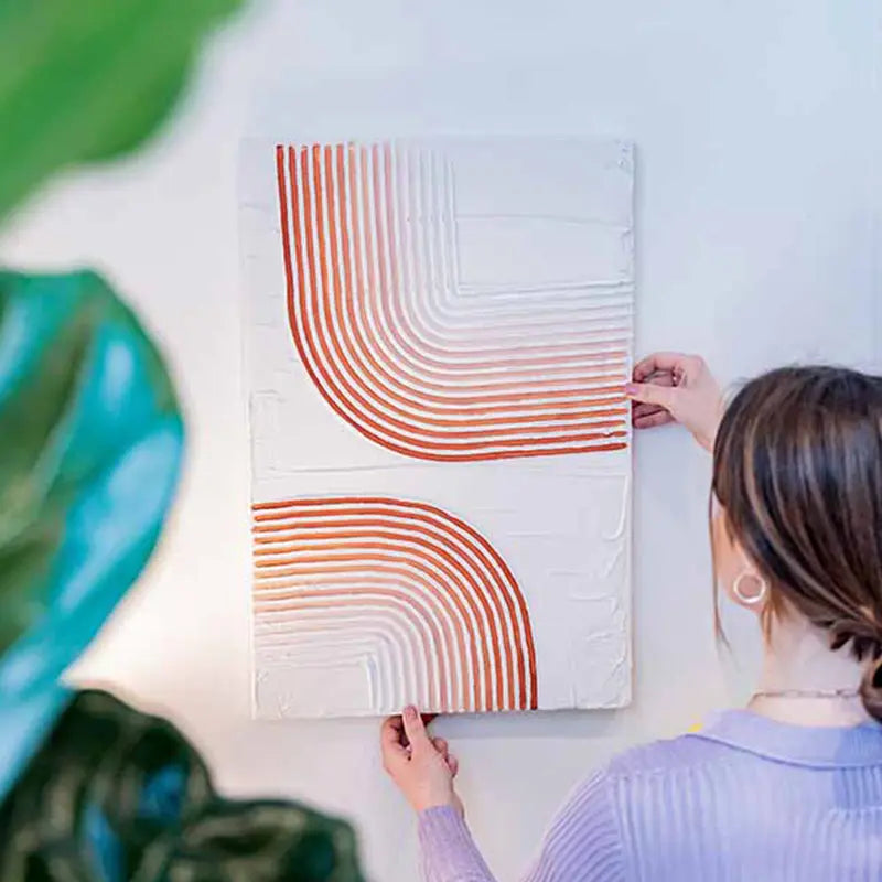 Geometric art DIY texture wall art creation