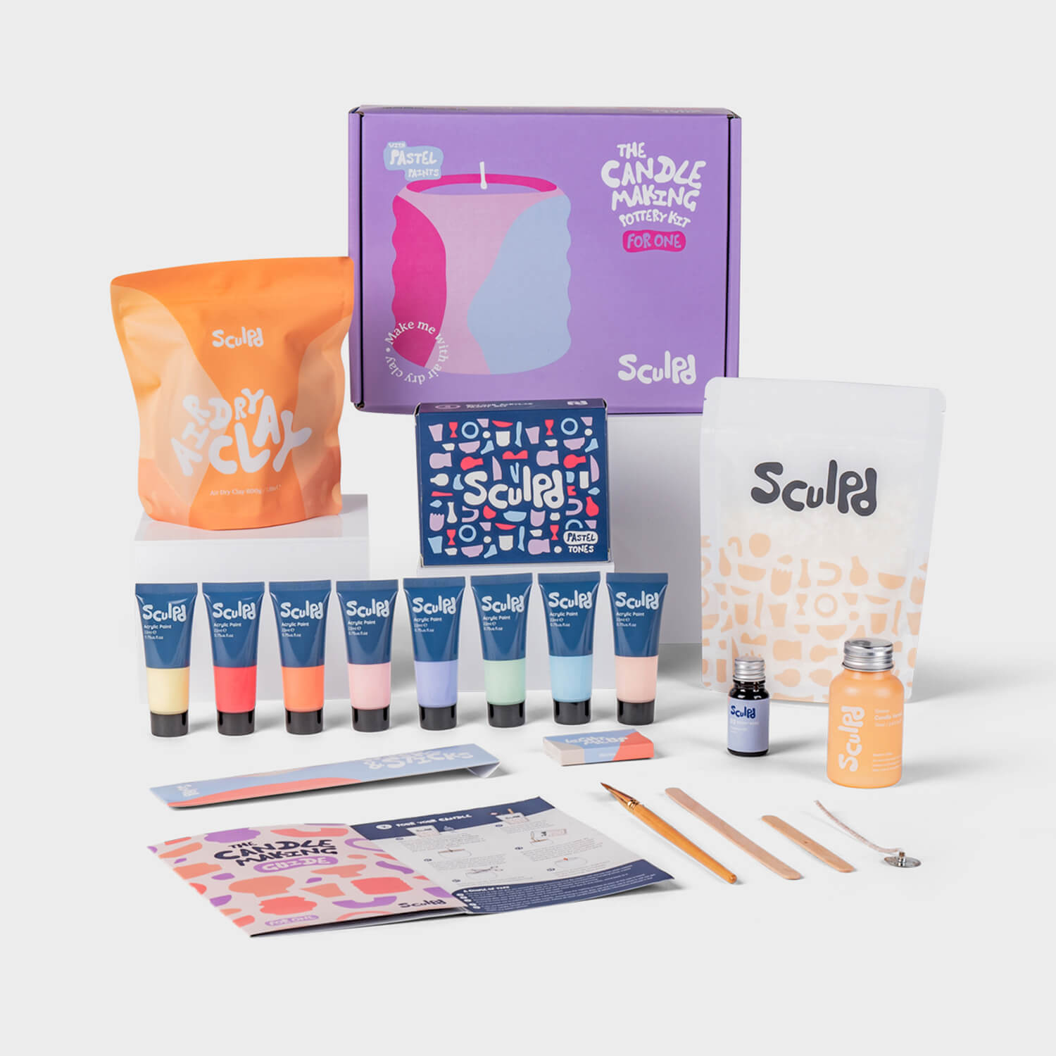Sculpd candle making kit for one with Pastel Tones