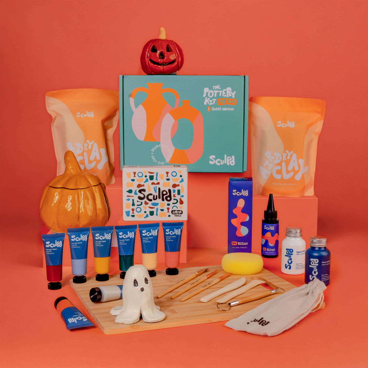 Sculpd Halloween Bundle Product with Earth Tones Paint Set