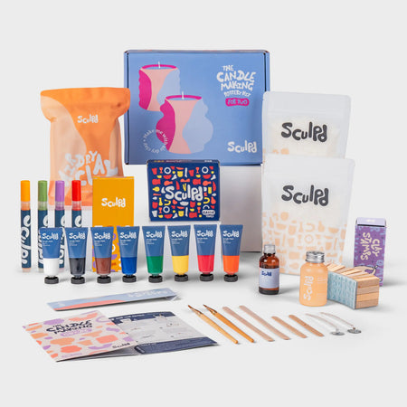 Ultimate candle bundle classic tones with Bloomsbury pens and clay stamp