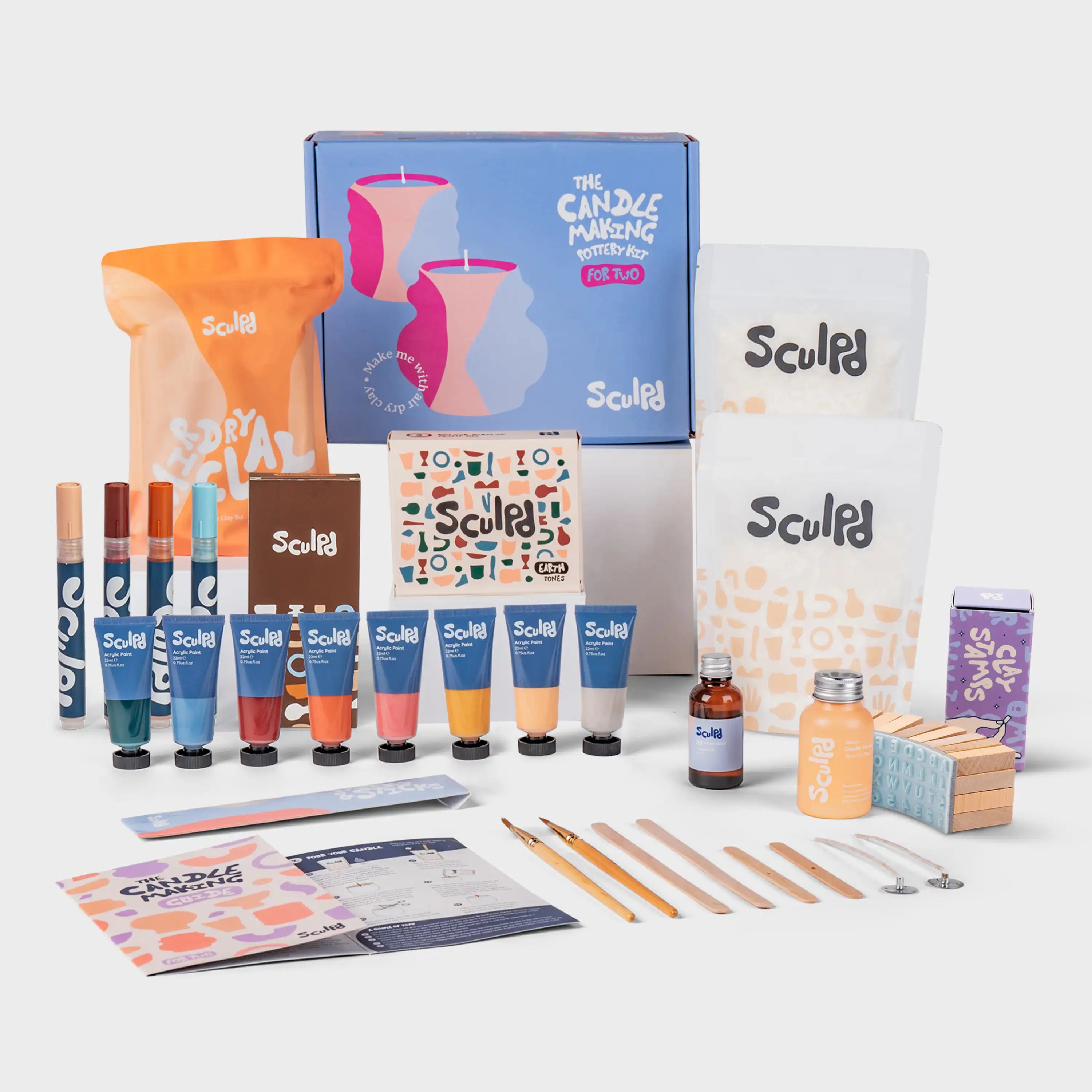 Ultimate candle bundle earth tones with Terracotta pens and clay stamp