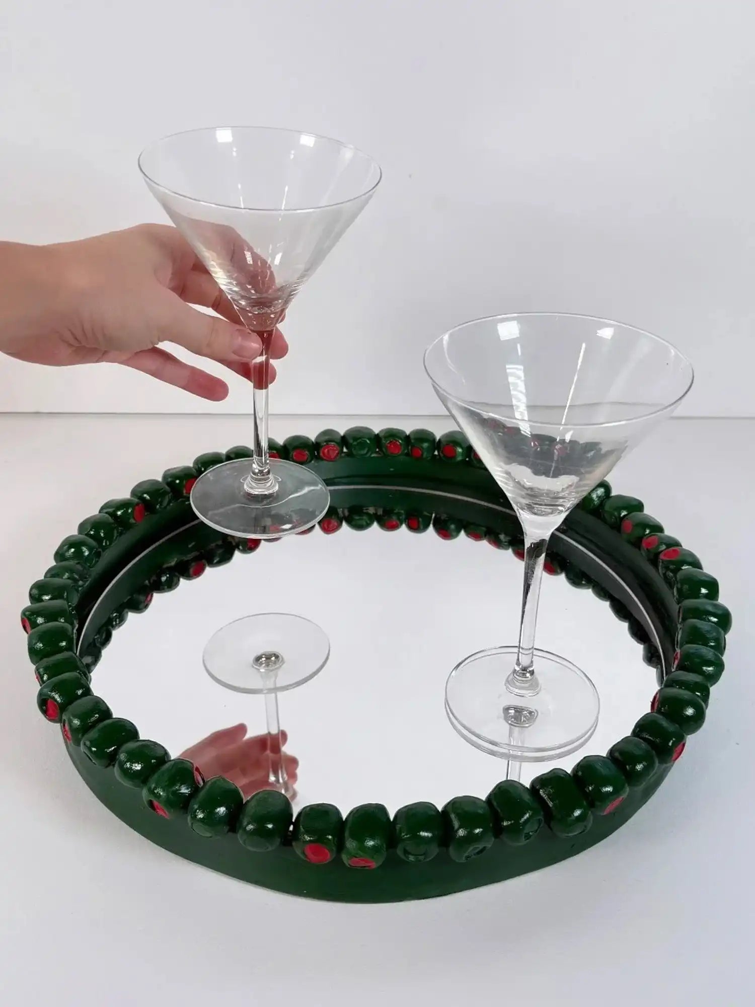 Wine glasses and tray made with Sculpd pottery kit